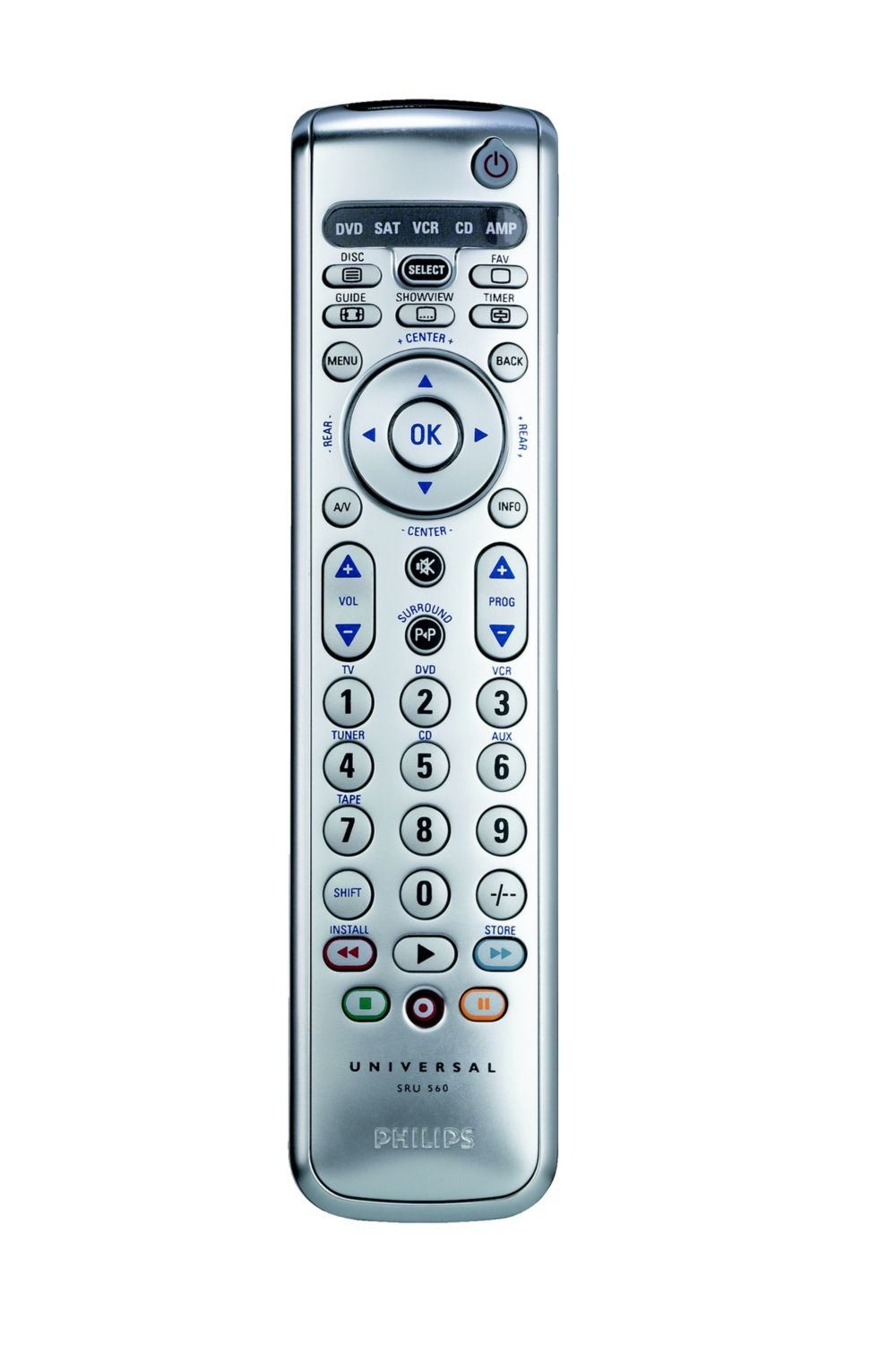 Philips SRU560/87 remote control IR Wireless DVD/Blu-ray, SAT, TV, VCR Press buttons