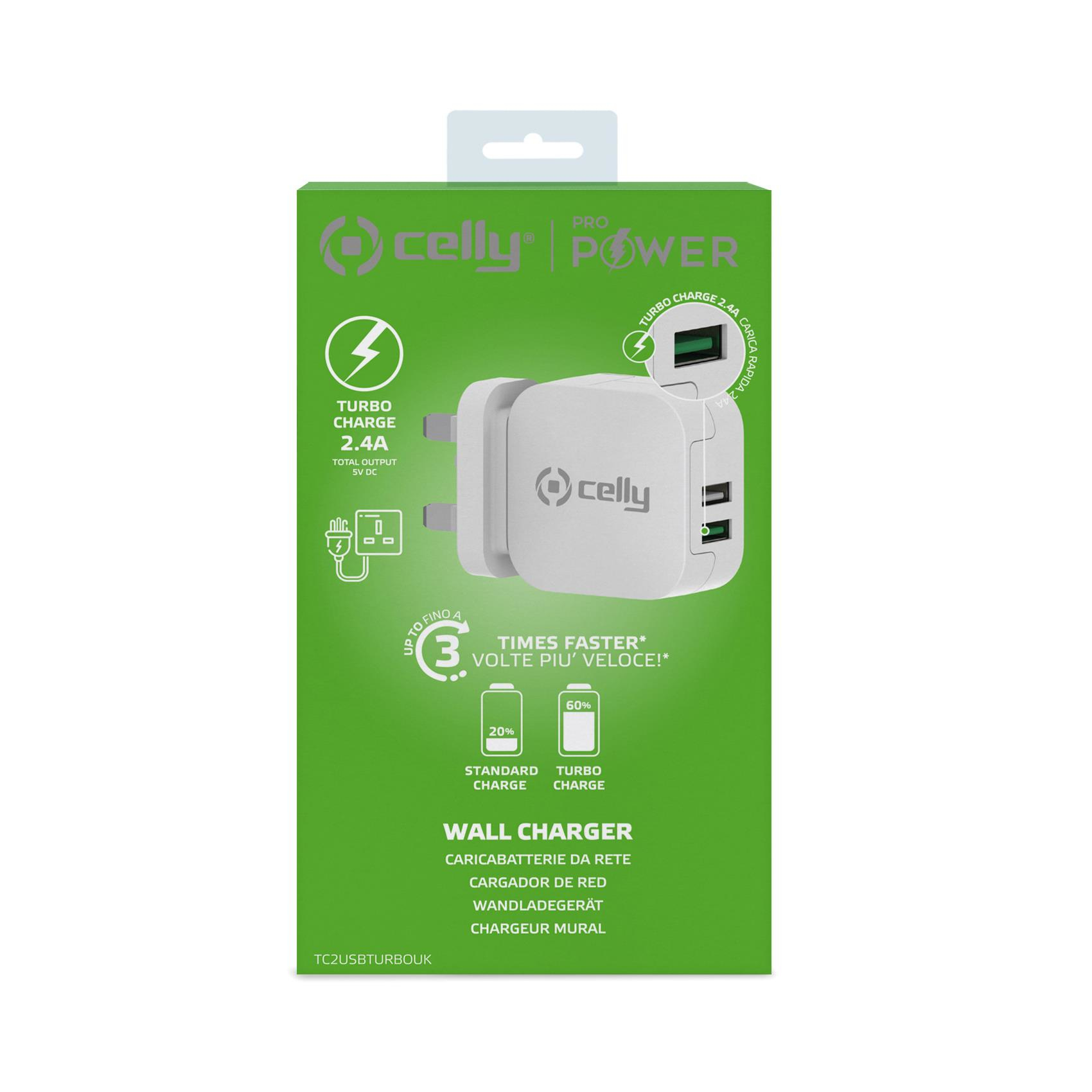 Celly TC2USBTURBOUK mobile device charger Digital camera, Gaming controls, Headphones, Mobile phone, Power bank, Smartphone, Smartwatch, Tablet, Watch, Wearable – image 3
