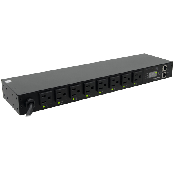 CyberPower PDU15SW8FNET power distribution unit (PDU) 8 AC outlet(s) 1U Black – image 2