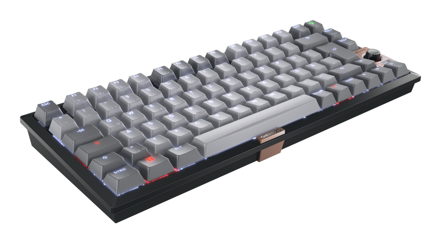 CHERRY KW 300 MX Wireless Tastatur DE MX Silent rot TKL 75%