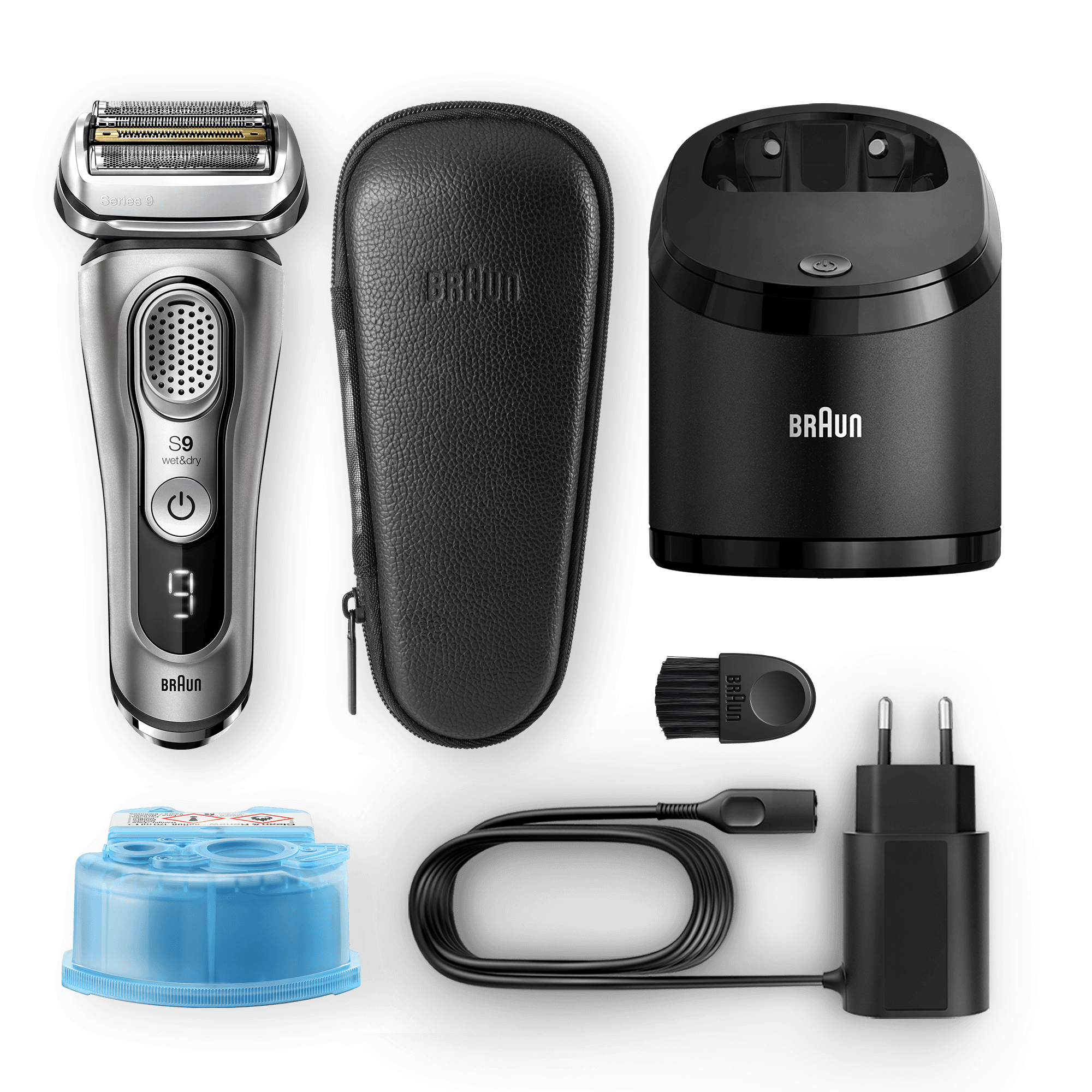 Braun Series 9 9385cc Latest Generation Electric Shaver, Clean&Charge Station, Leather Case,Graphite – image 8