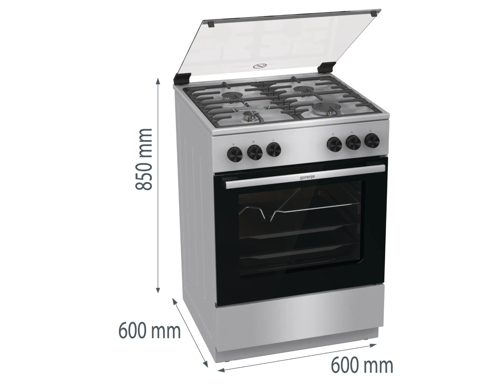 Gorenje GGI6A21XH cooker Freestanding cooker Natural gas Gas Stainless steel – image 2