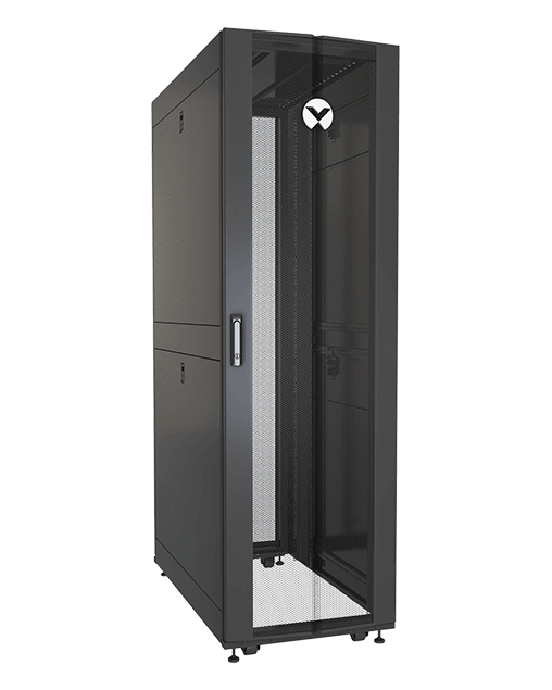 Vertiv VR3100TAA rack cabinet 42U Freestanding rack Black, Transparent – image 1