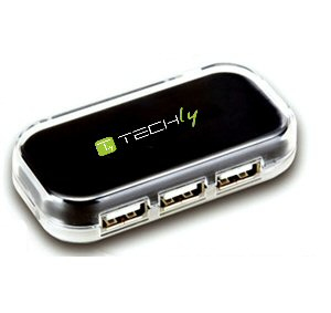 Techly IUSB2-HUB4-480BK interface hub 480 Mbit/s Black – image 1