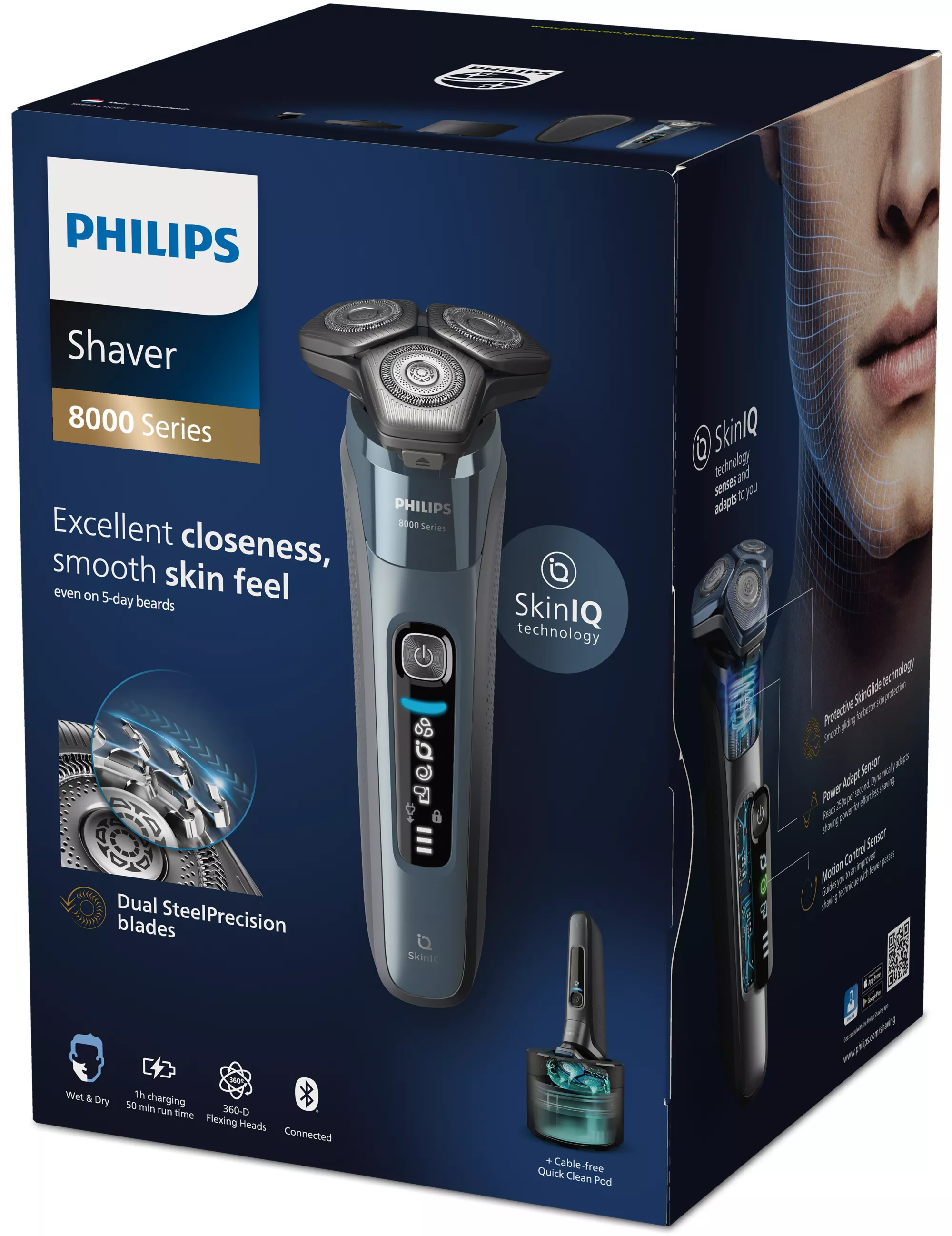 Philips SHAVER Series 8000 S8692/59 men's shaver Rotation shaver Trimmer Black, Blue – image 2