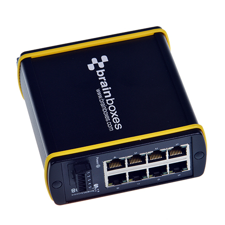 Brainboxes SW-608 network switch Unmanaged Fast Ethernet (10/100) Black, Yellow – image 4