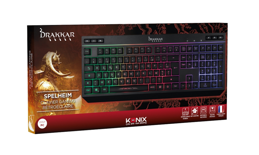 Konix Drakkar 61881119015 keyboard Gaming USB AZERTY French Black – image 2
