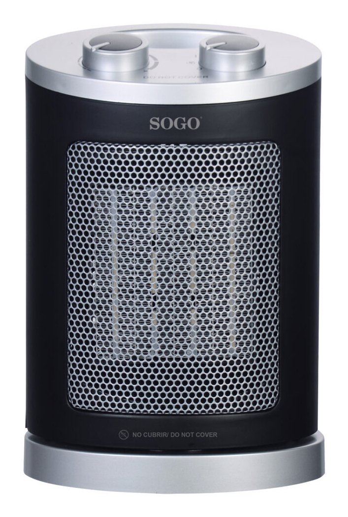 Sogo CAL-SS-18365 electric space heater Indoor Black, Silver