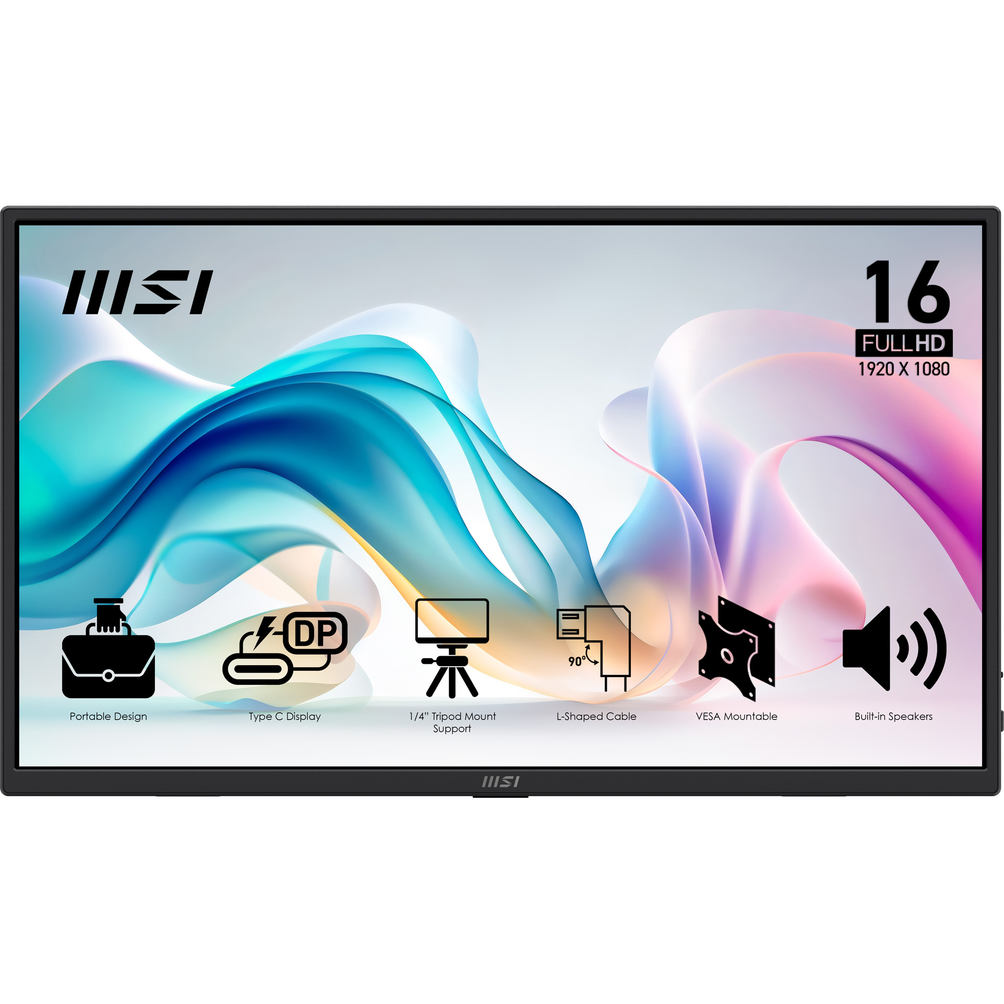 MSI PRO MP165 E6 TV e monitor portatile Nero 39,6 cm (15.6") LED 1920 x 1080 Pixel