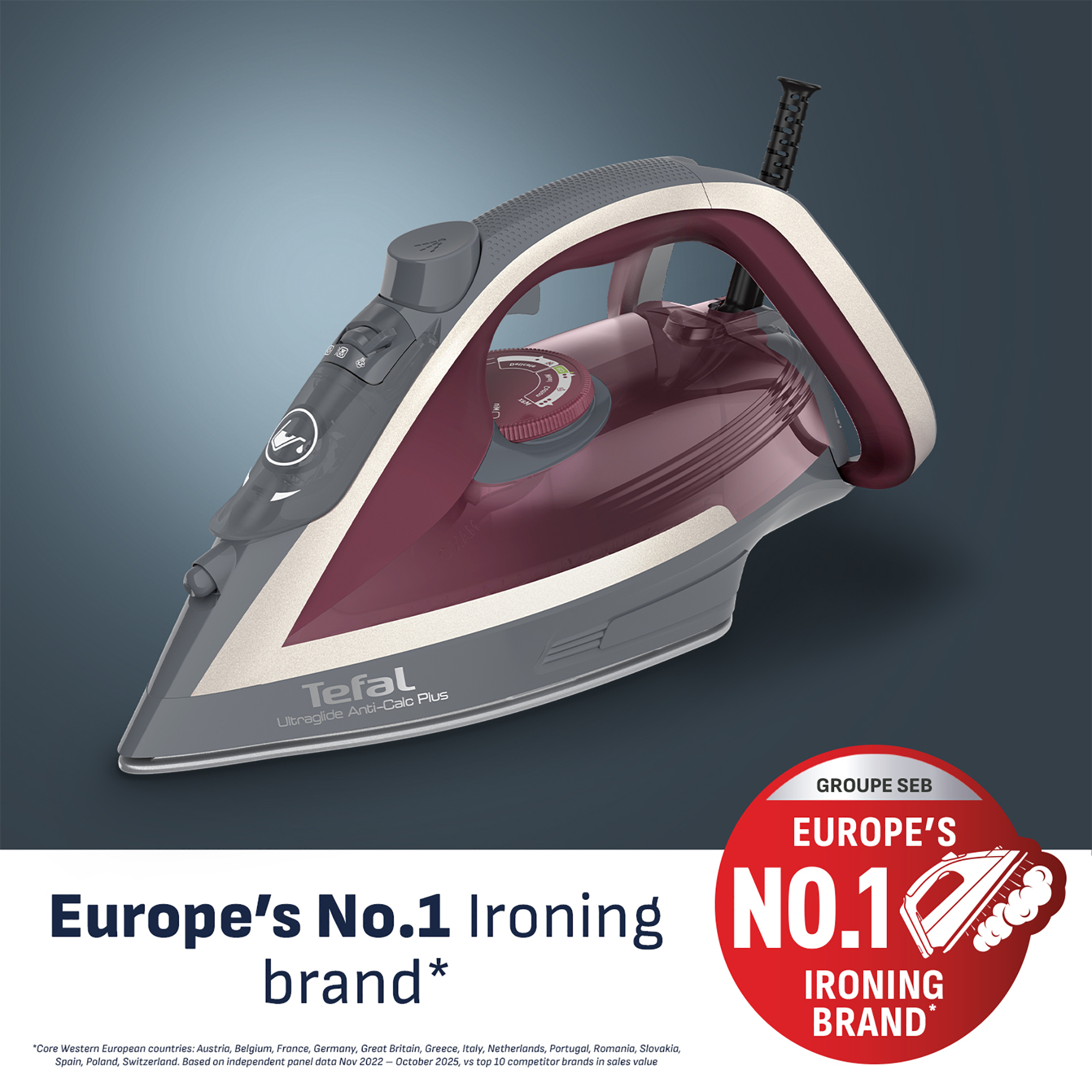 Tefal Ultraglide+ FV5872 Anti-Scale Steam Iron - Purple & Grey – image 2