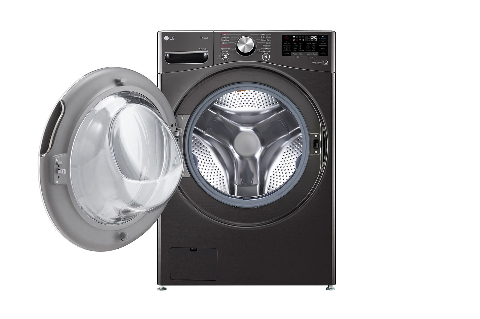 LG WXLC-1116B washer dryer Freestanding Front-load Black – image 2