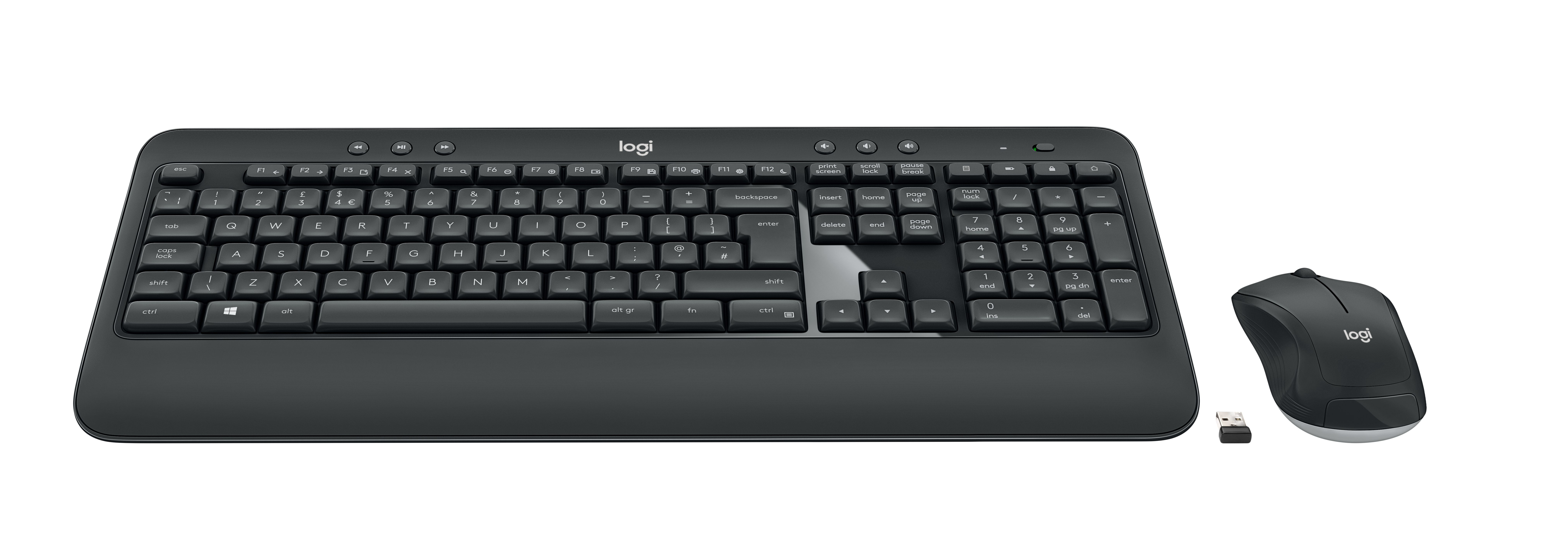 Logitech Advanced MK540 tangentbord Mus inkluderad USB QWERTY Engelska (Storbritannien) Svart, Vit