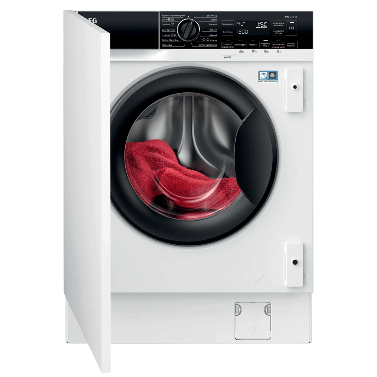 AEG Series 7000 L7WEE84BI washer dryer Built-in Front-load White