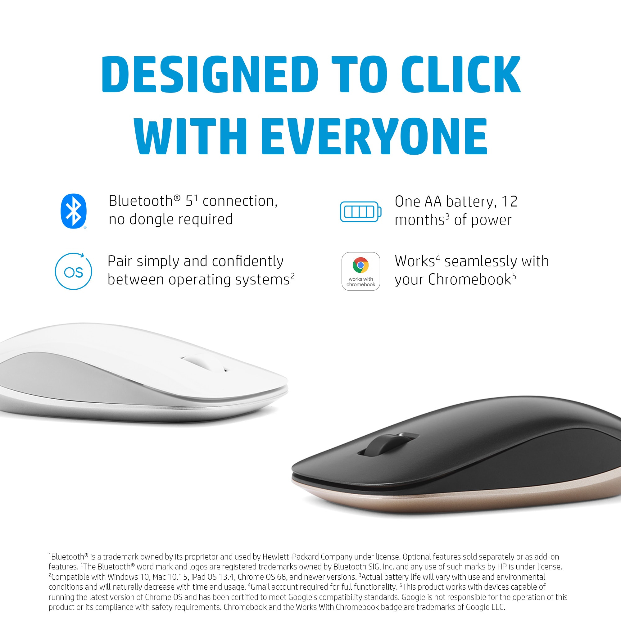 HP 410 Slim Silver Bluetooth Mouse – image 9