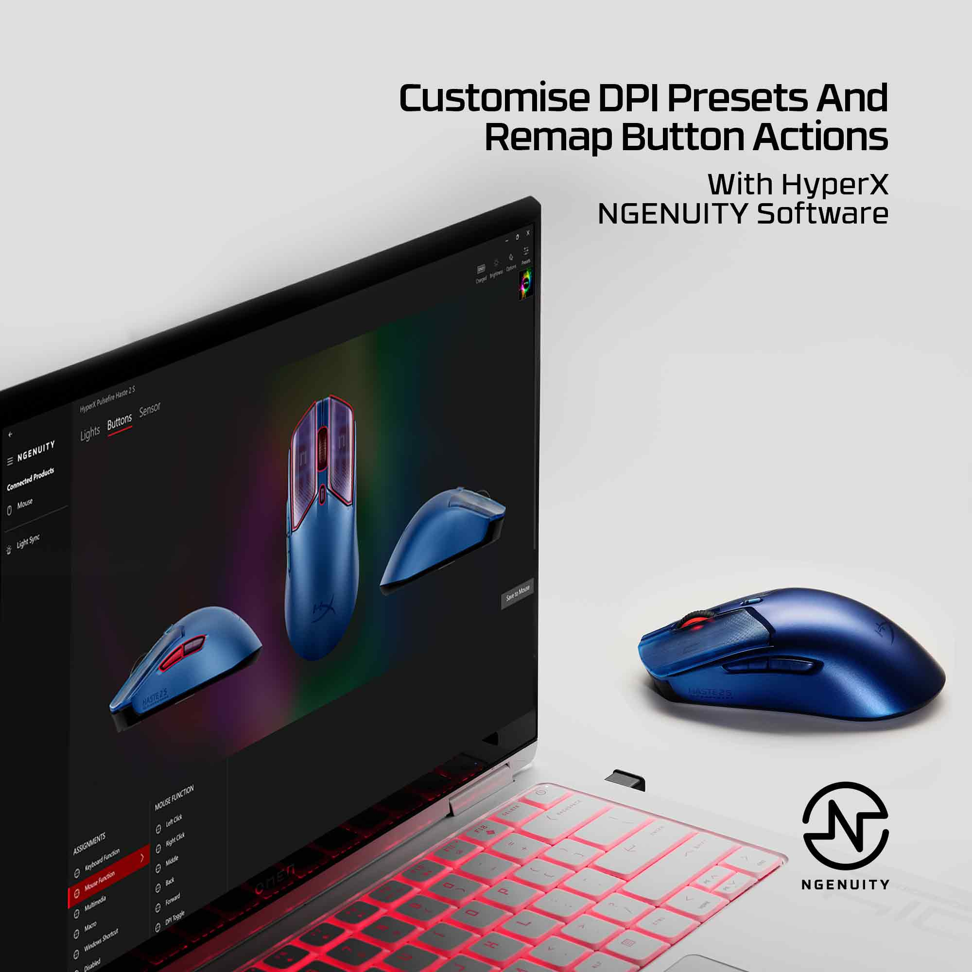 HyperX Pulsefire Haste 2 S Wireless Navy Gaming Mouse – image 9