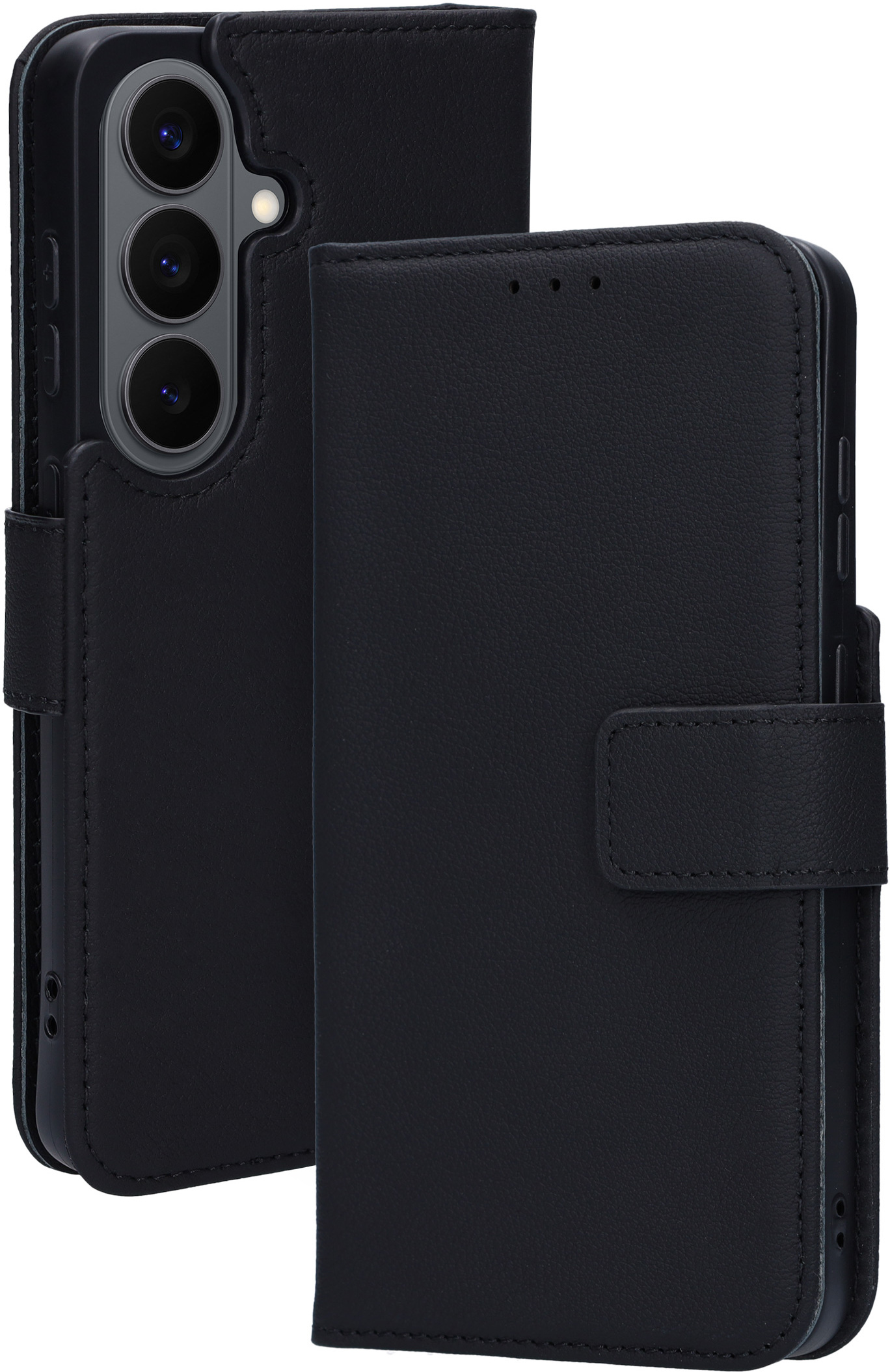 Mobiparts Leather Wallet Case Samsung Galaxy S26 Black (MagSafe Compatible)