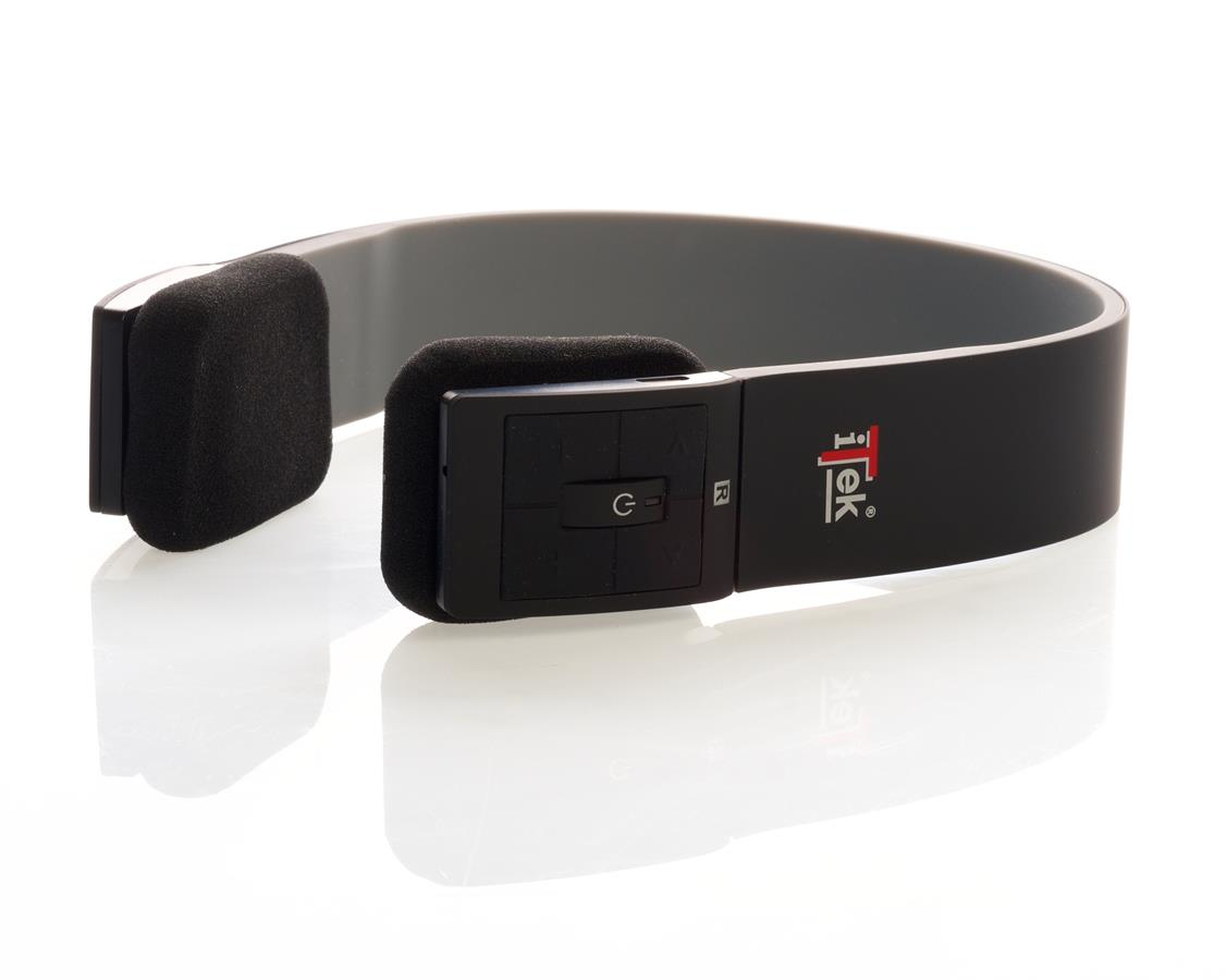 itek ITEH03LBY headphones/headset Wireless Head-band Calls/Music Bluetooth Black, Grey – image 2