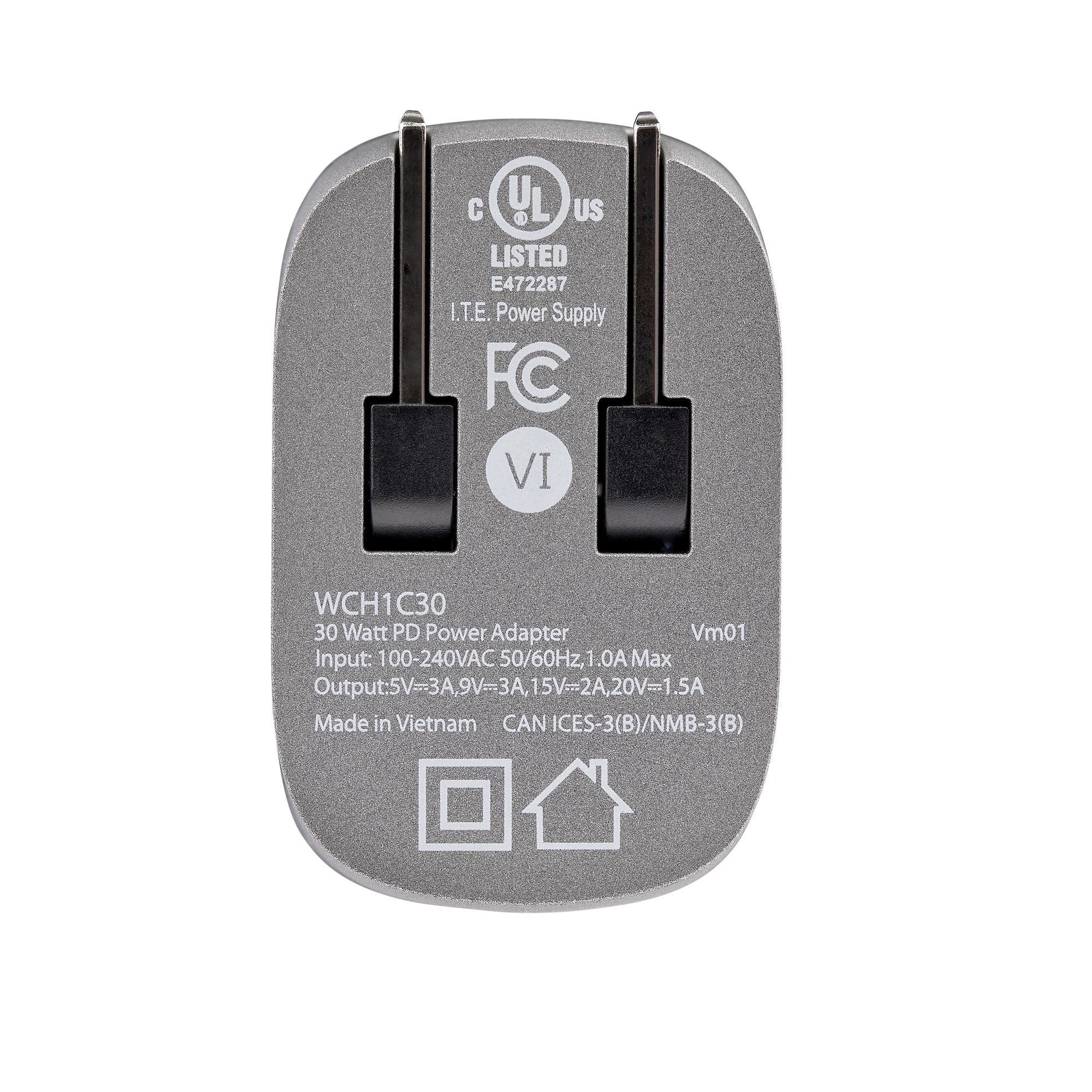 StarTech.com 30W USB-C Wall Charger - Portable GaN Charger w/ Power Delivery - 6ft Cable - USB C Power Adapter w/ Fast Charging - USB Type C Wall Charger, USB-C – image 6