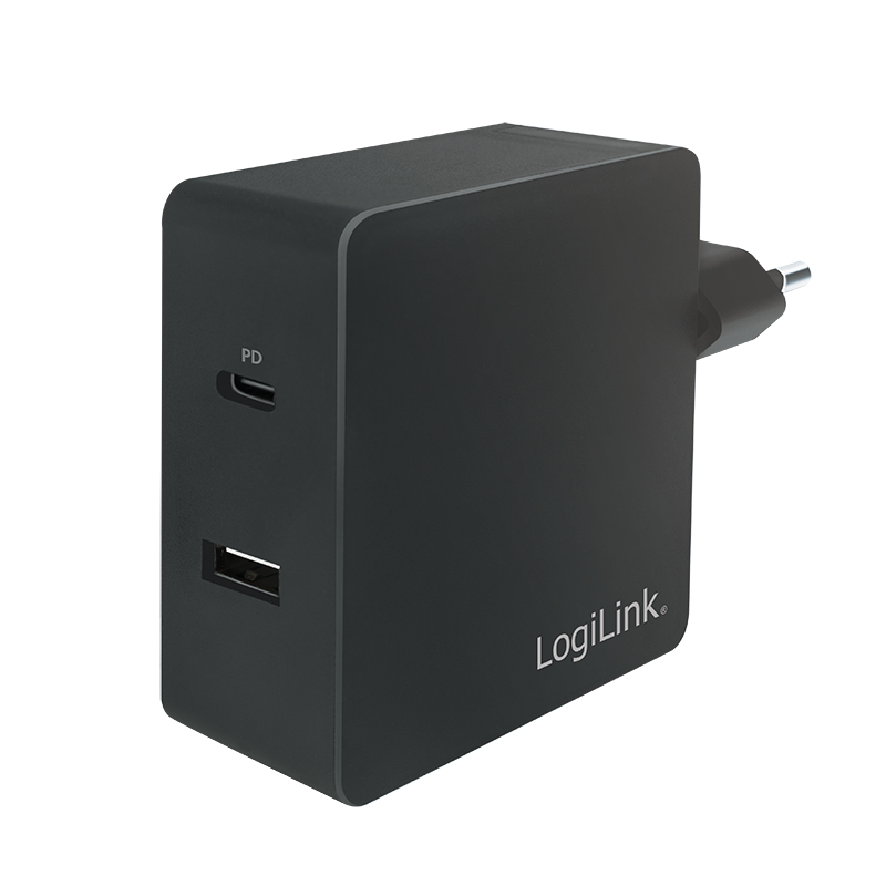 LogiLink USB power socket adapter, 1x USB-C Port & 1x USB-A Port