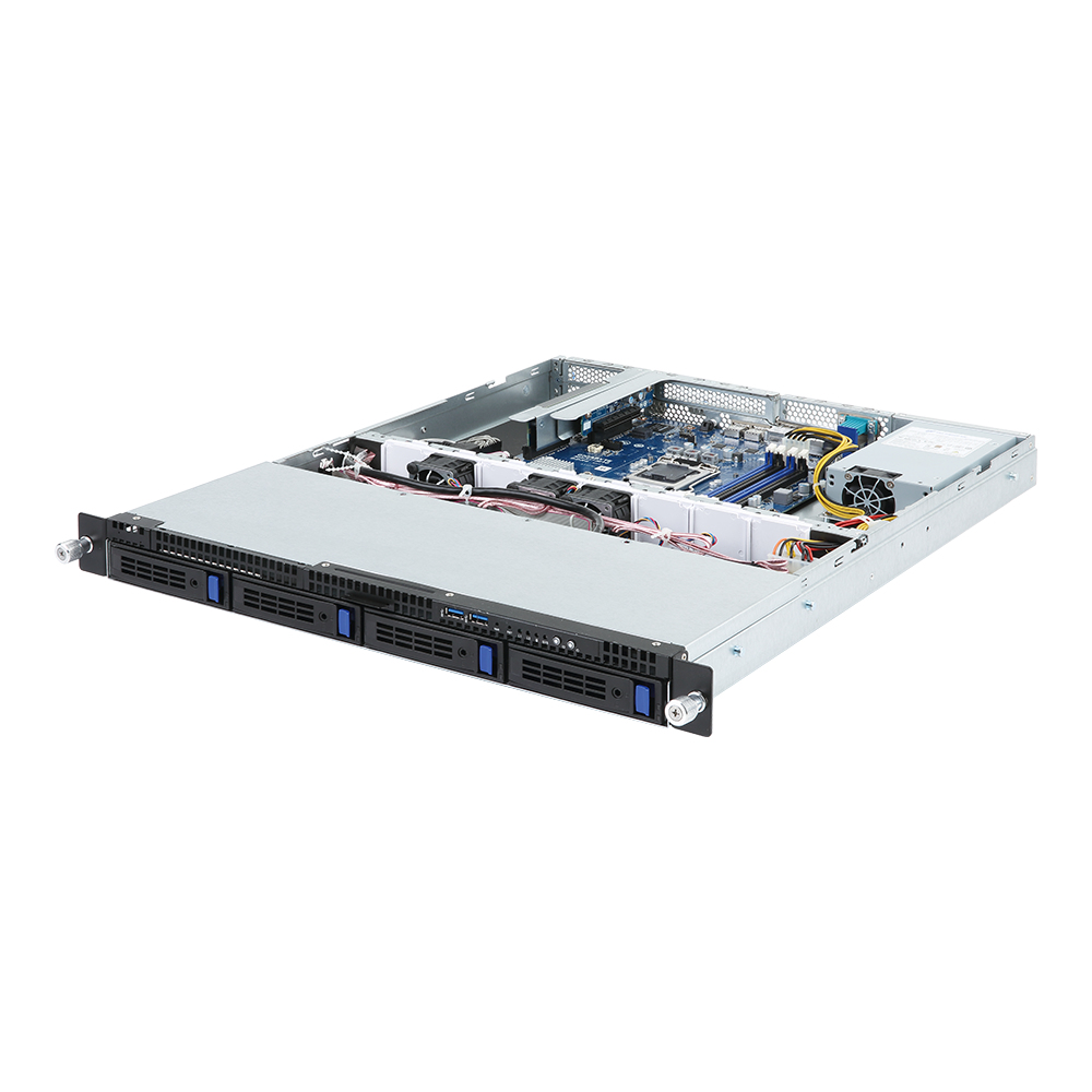 Gigabyte R121-340 Intel® C232 LGA 1151 (uttag H4) Rack (1U) Svart, Grå