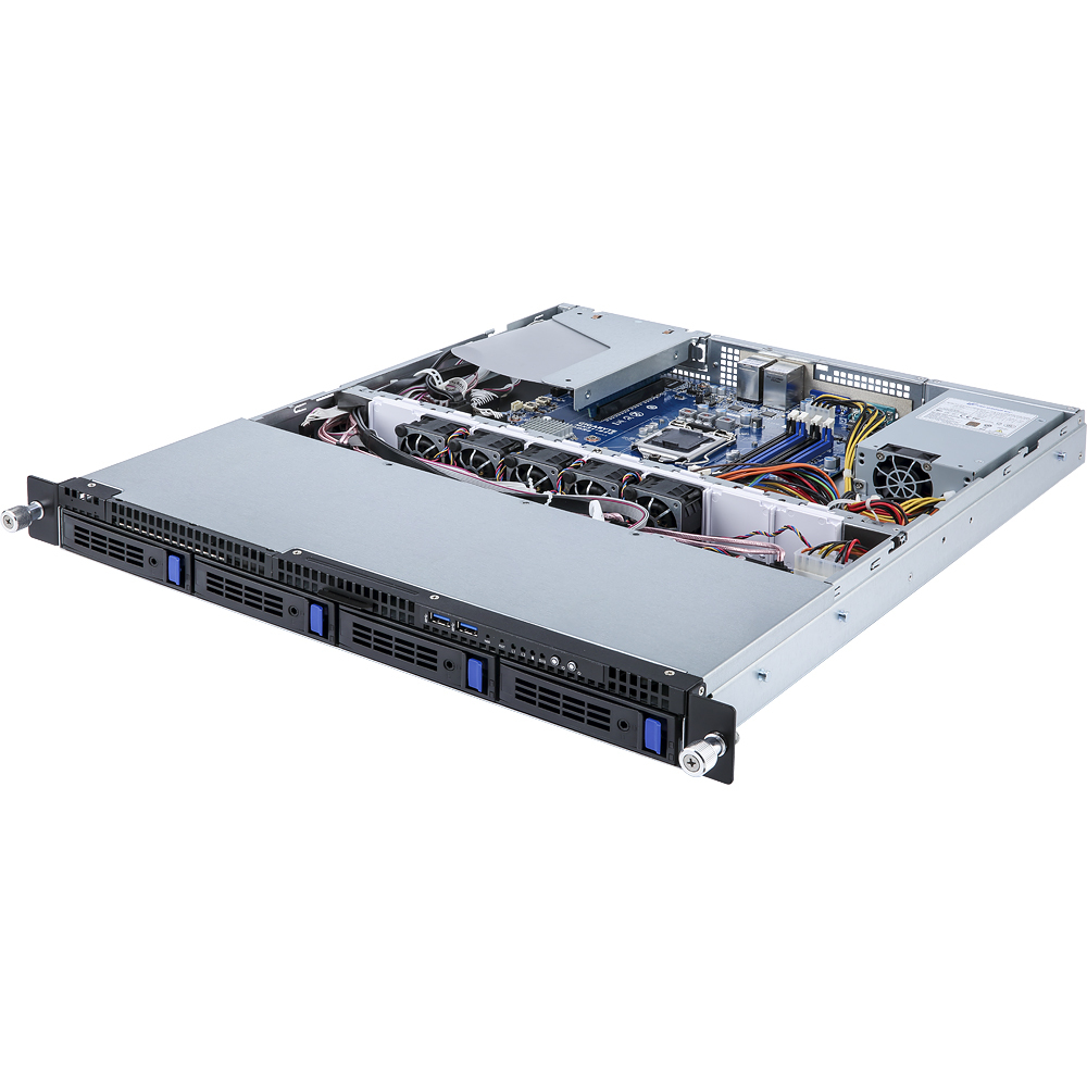 Gigabyte R121-X30 Intel® C232 LGA 1151 (uttag H4) Rack (1U) Svart, Grå