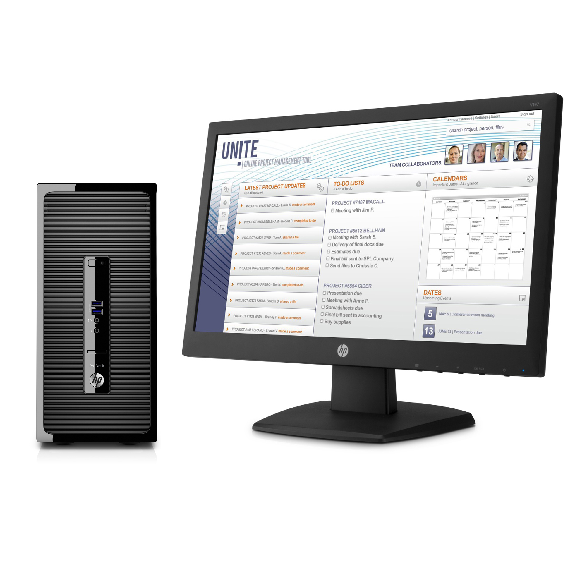 HP 400 G3 MT + V197 + 3 years NBD onsite DT Only HW support – image 1