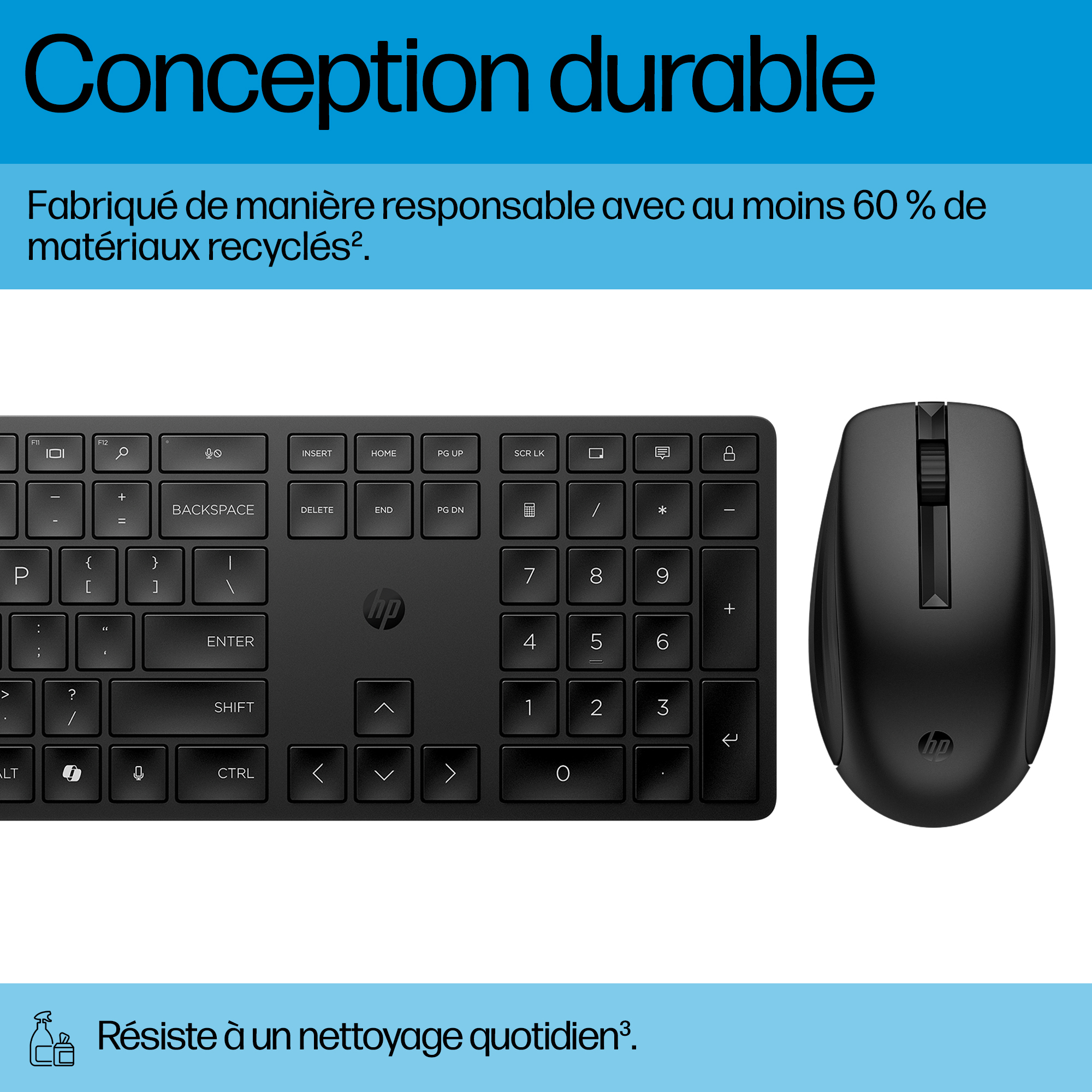 HP 655 Wireless Keyboard and Mouse Combo. Keyboard form factor: Full-size (100%), Connectivity technology: Wireless, Devic