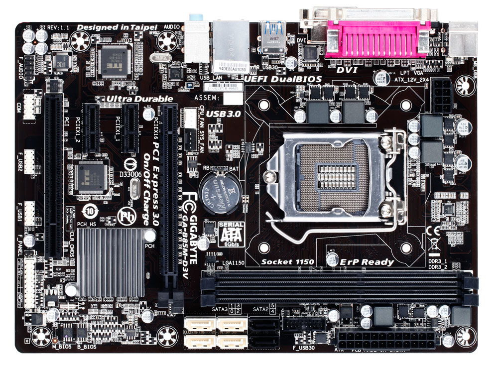 GIGABYTE GA-B85M-D3V motherboard Intel® B85 LGA 1150 (Socket H3) micro ATX – image 1