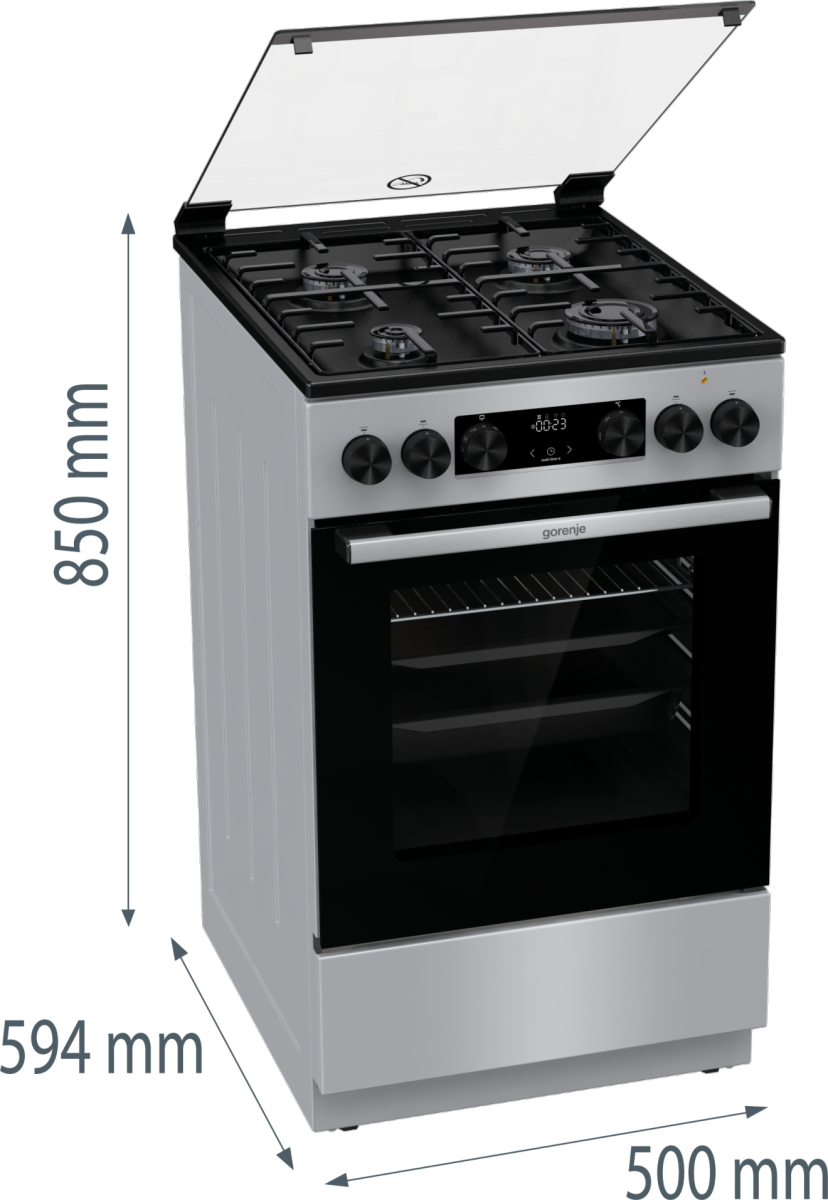 Gorenje MEKS5121S cooker Freestanding cooker Electric Gas Stainless steel – image 7