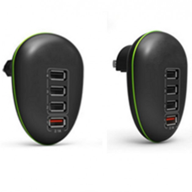 Techly 4-port USB Power Adapter 2.5A Smartphone / Tablet Black IPW-USB-4PBK – image 4