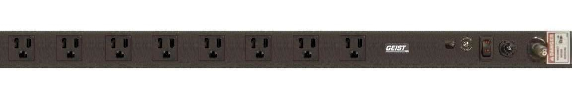 Vertiv Geist NSVK080-101R15 power distribution unit (PDU) 8 AC outlet(s) 0U Black