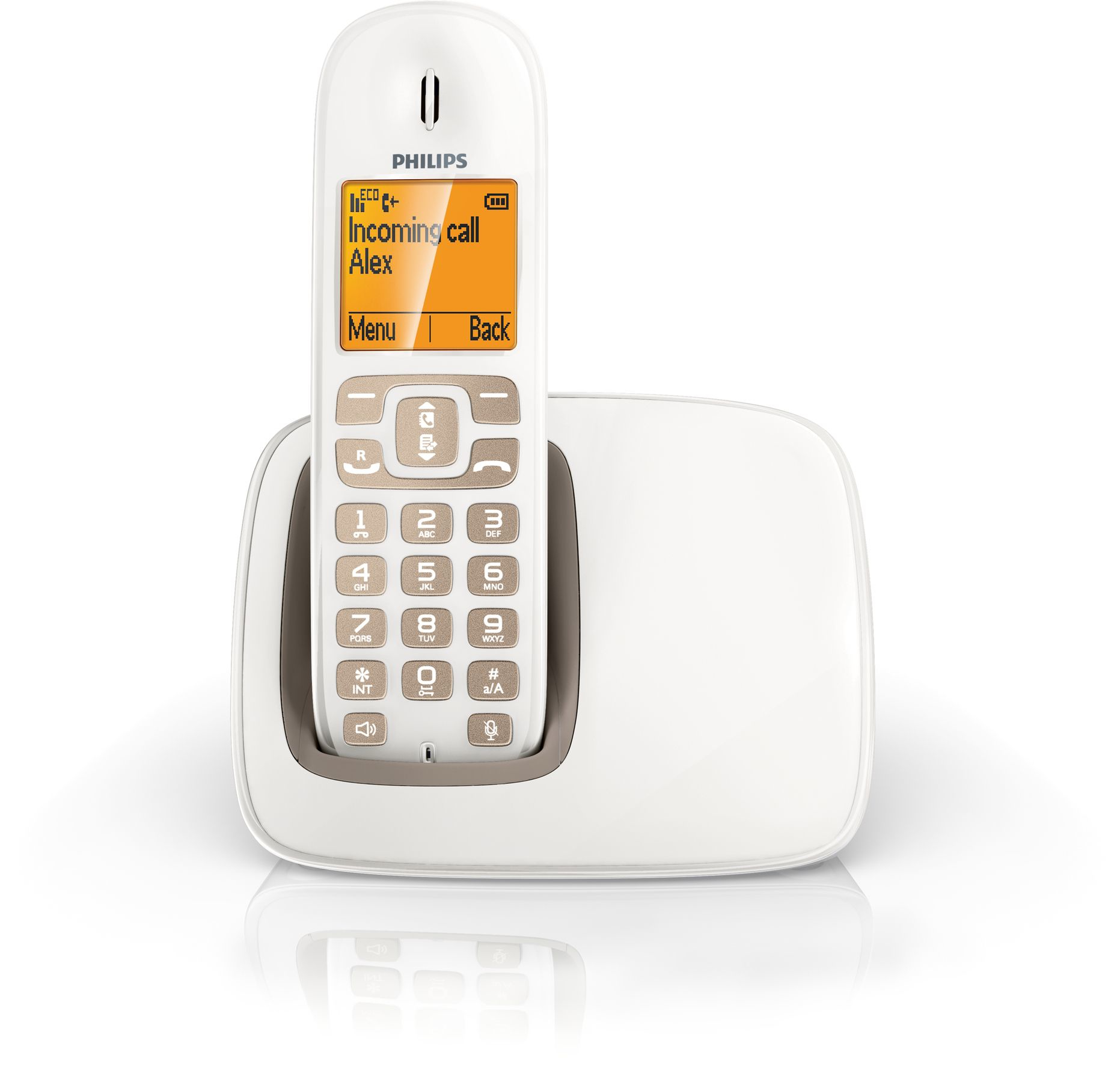 Philips BeNear CD2901WB/38 telephone DECT telephone Caller ID Brown, White – image 2