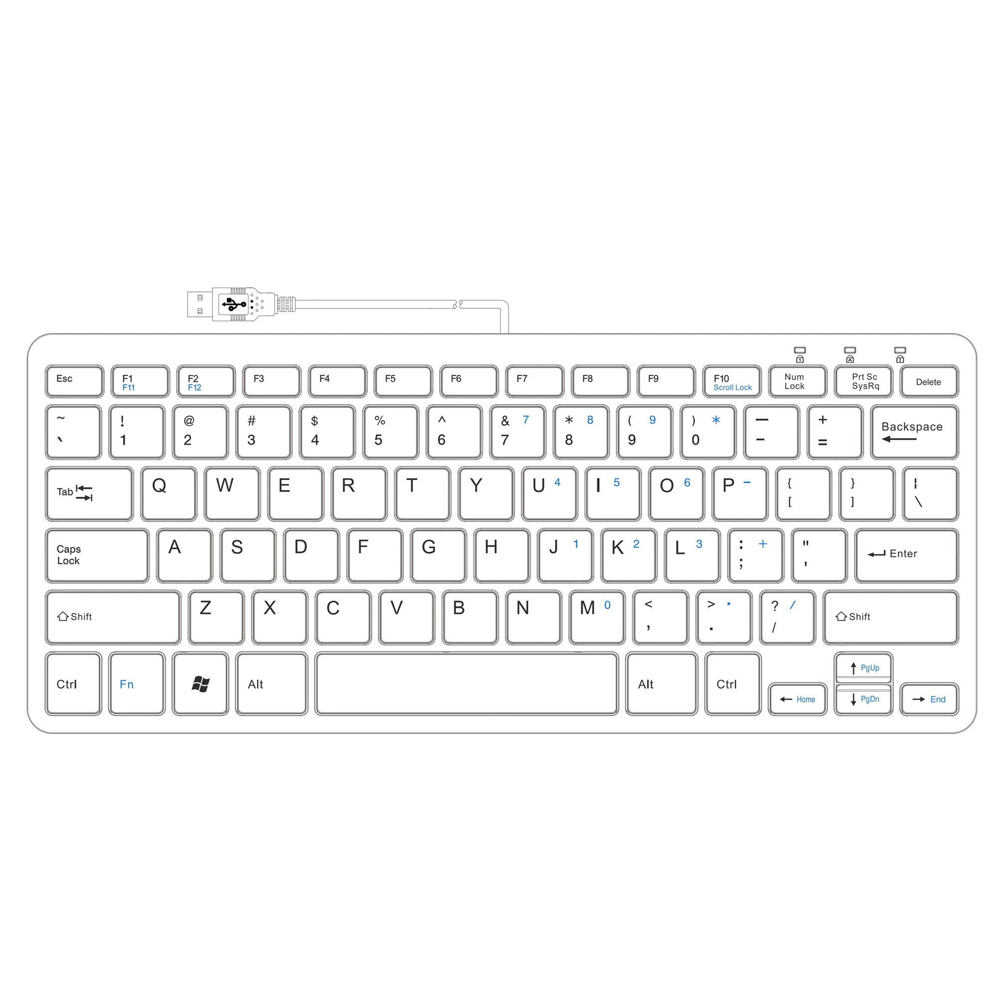 R-Go Tools Ergonomic keyboard R-Go Compact, compact keyboard, flat design, QWERTY (US), wired, black – image 2