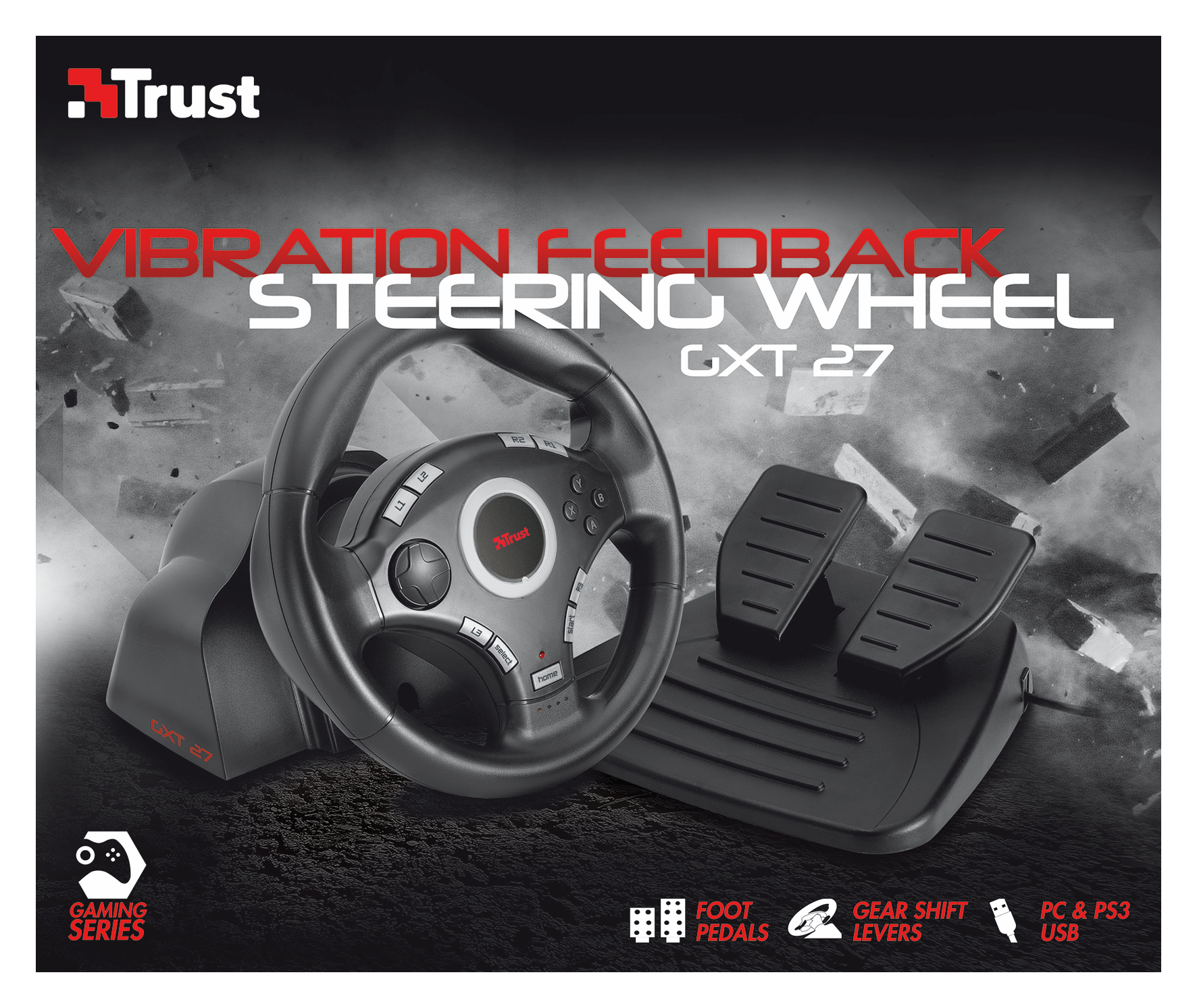 Trust Compact Vibration Feedback Steering Wheel PC-PS2-PS3 GM-3200 – image 2