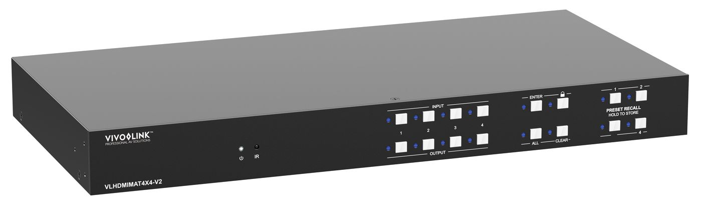 Vivolink HDMI 2.0 4x4, Matrix Fast switcher w/GUI and RS232 control – image 1