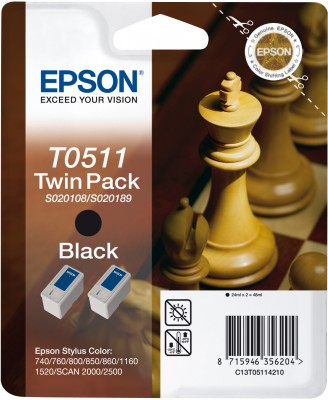 Epson T0511 Black Ink Cartridge - Twin Pack – image 3