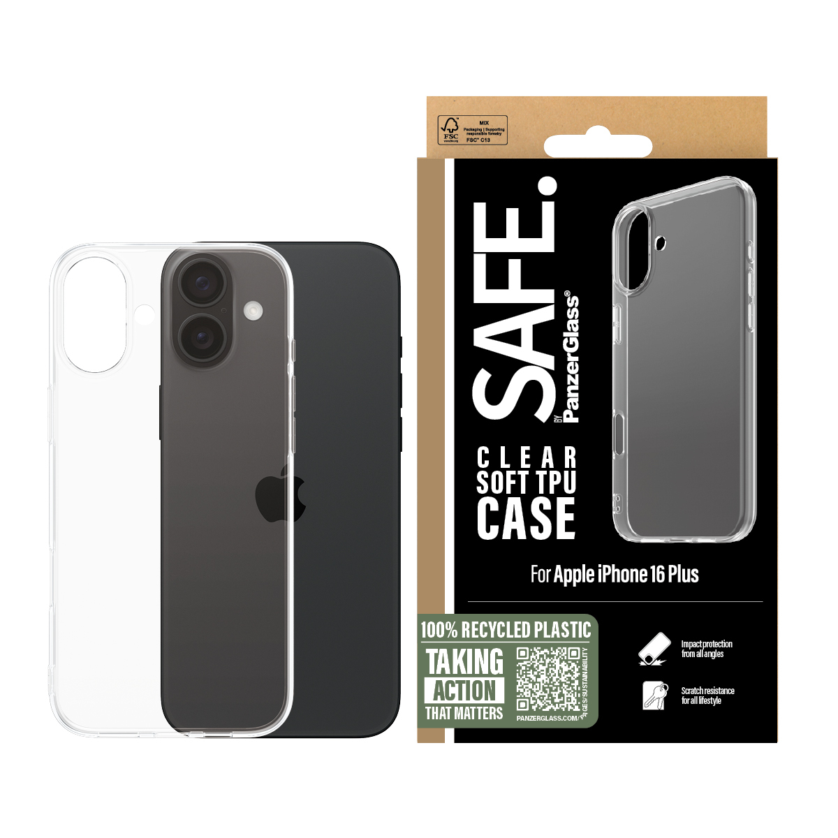 PanzerGlass SAFE. by PanzerGlass® TPU Case Transparent iPhone 16 Plus – image 2