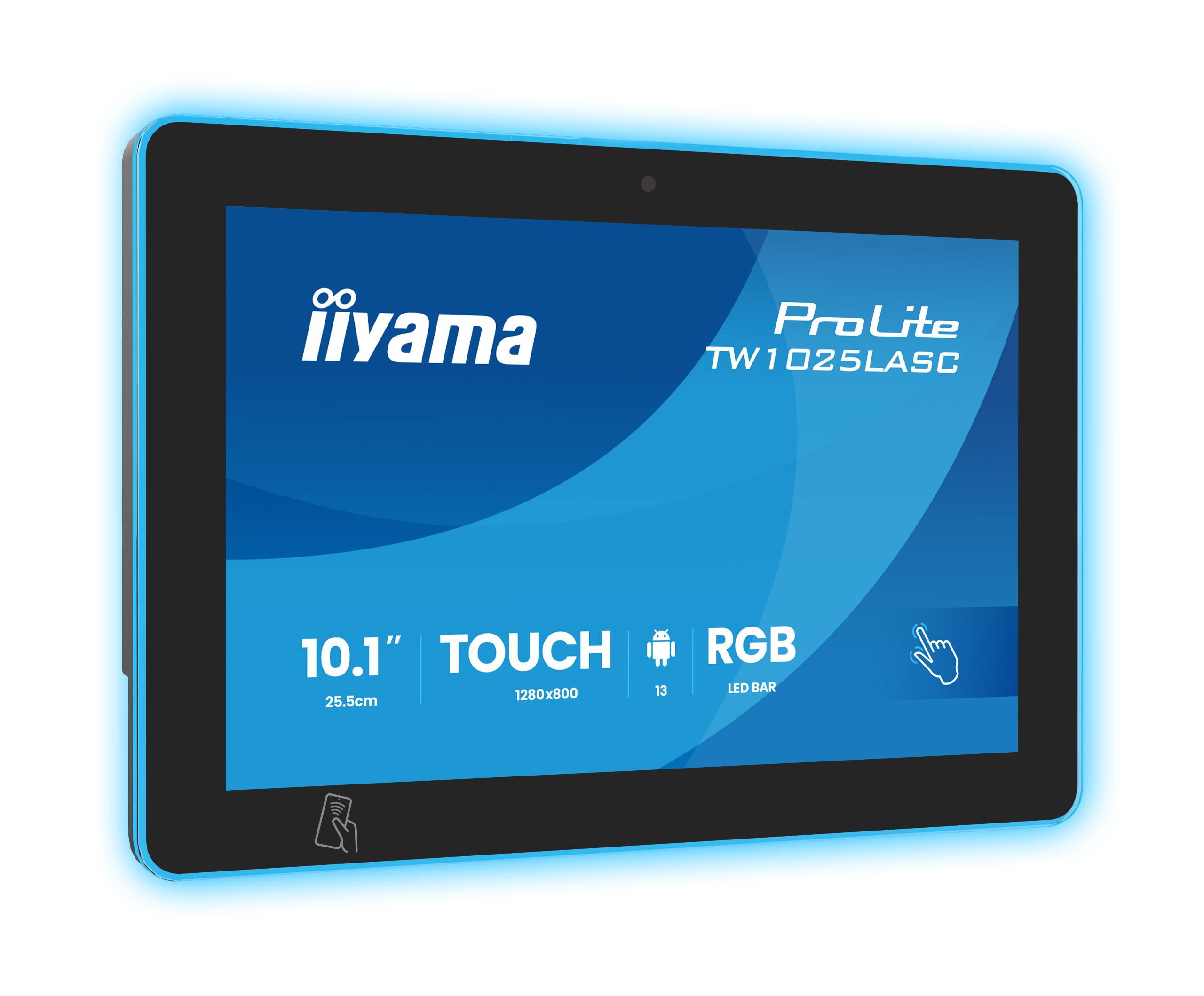 iiyama ProLite TW1025LASC-B3PNR - Android PC - touch panel PC 1 RK3568 - RAM 4 GB - SSD - eMMC 32 GB - Mali-G52 - Gigabit Ethernet, Bluetooth 5.2, NFC - Android 13 - monitor: LED 10.1" 1280 x 800 (WXGA) touchscreen - black, matte