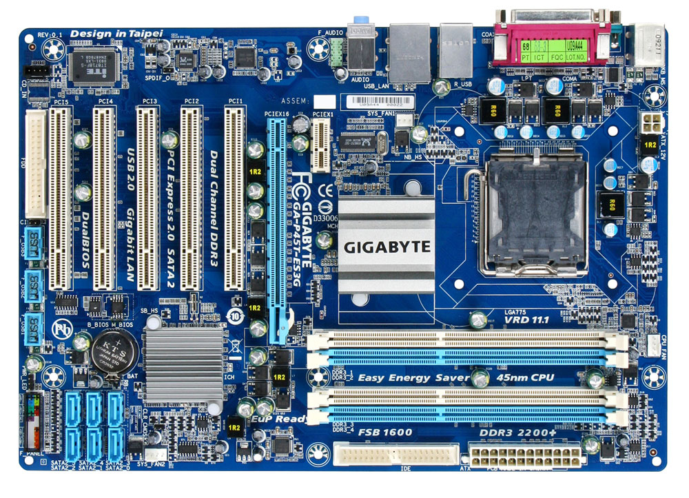 GIGABYTE GA-P45T-ES3G motherboard Intel® P45 LGA 775 (Socket T) ATX – image 1