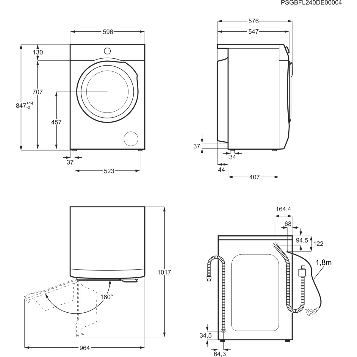 AEG L7WBG856 washer dryer Freestanding Front-load White – image 9