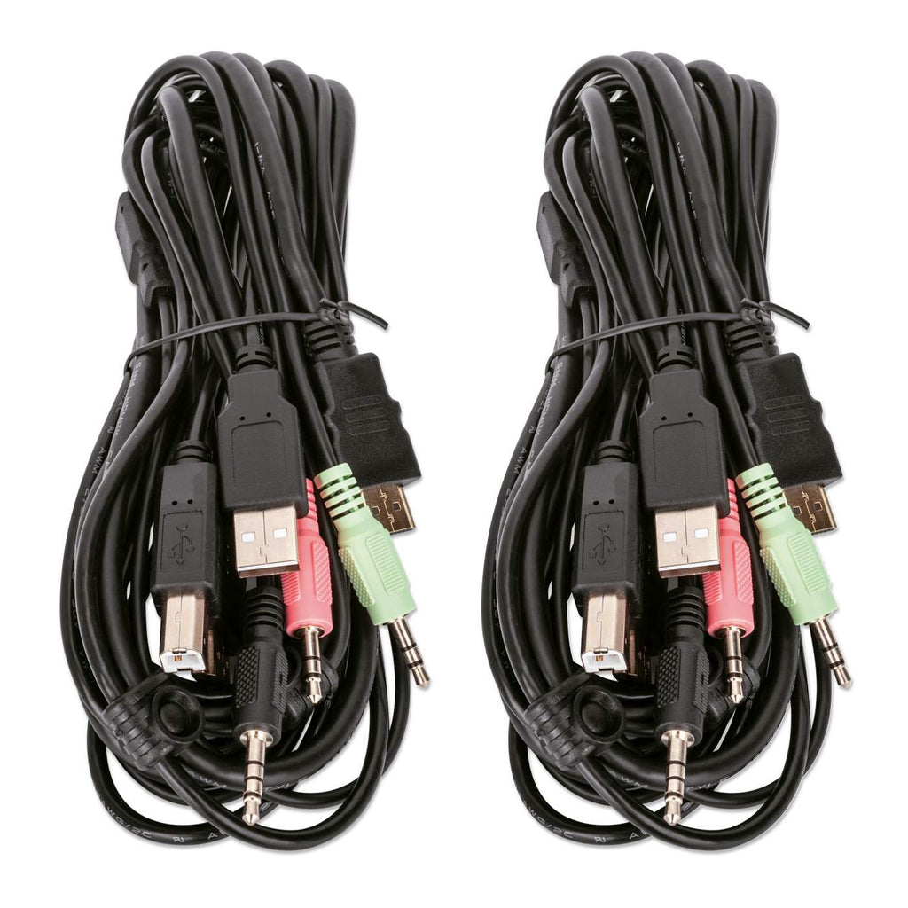 Manhattan HDMI KVM Switch 2-Port, 4K@30Hz, USB-A/3.5mm Audio/Mic Connections, Cables included, Audio Support, Control 2x computers from one pc/mouse/screen, USB – image 7