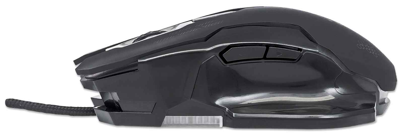 Manhattan Gaming USB Wired Mouse, Black, Adjustable DPI (800, 1200, 1600 or 2400dpi), USB-A, Optical, LED lighting, Six Button with Scroll Wheel, Low friction b – image 6
