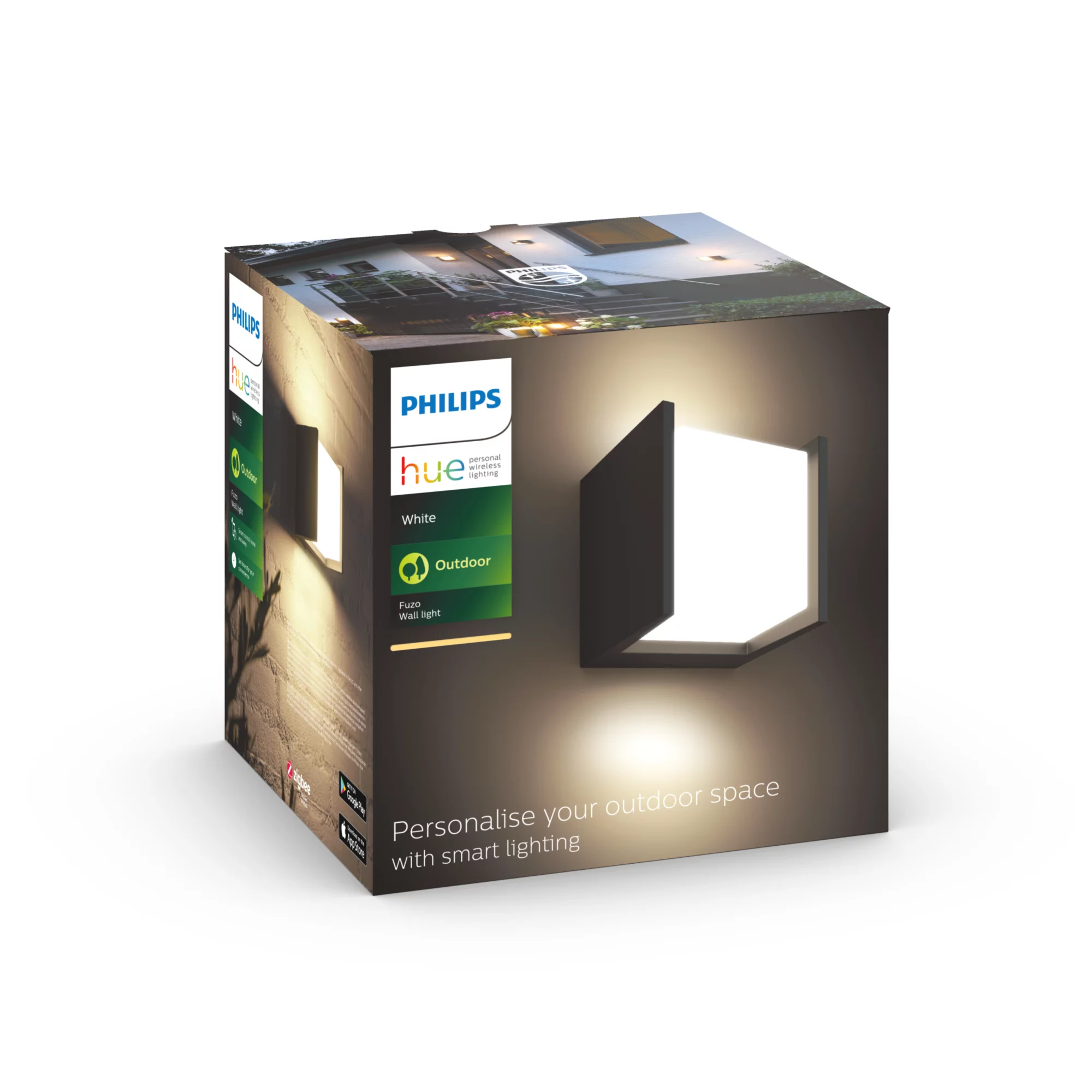Philips by Signify Philips Hue White Fuzo Outdoor Wall Light – image 3