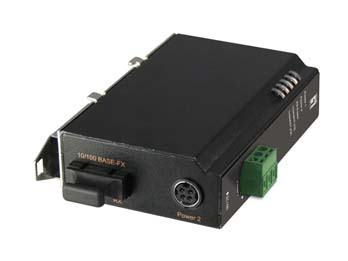 LevelOne IEC-1440 network media converter 100 Mbit/s Single-mode Black