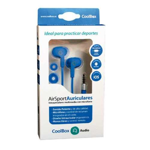 CoolBox AirSport Headset Wired In-ear Blue – image 1