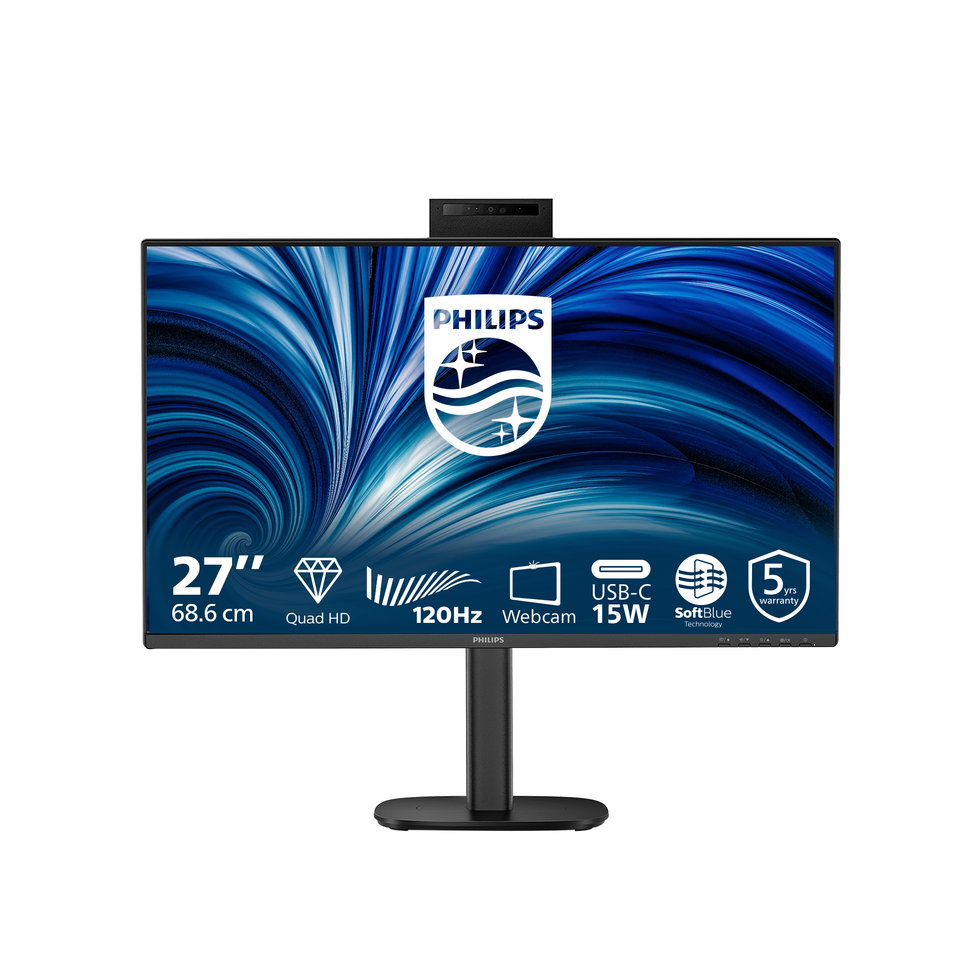 Philips 27B2N3500JH - 3000 Series - LED monitor - 27" - 2560 x 1440 QHD @ 120 Hz - IPS - 1500:1 - 2xHDMI, DisplayPort - speakers - black