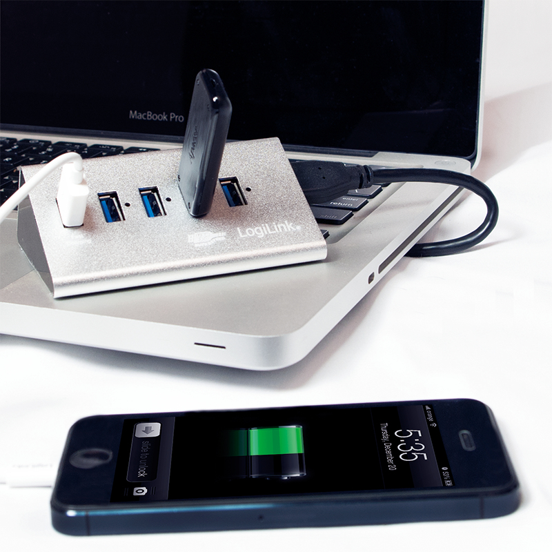 LogiLink UA0227 interface hub USB 3.2 Gen 1 (3.1 Gen 1) Micro-B 5000 Mbit/s Black – image 3