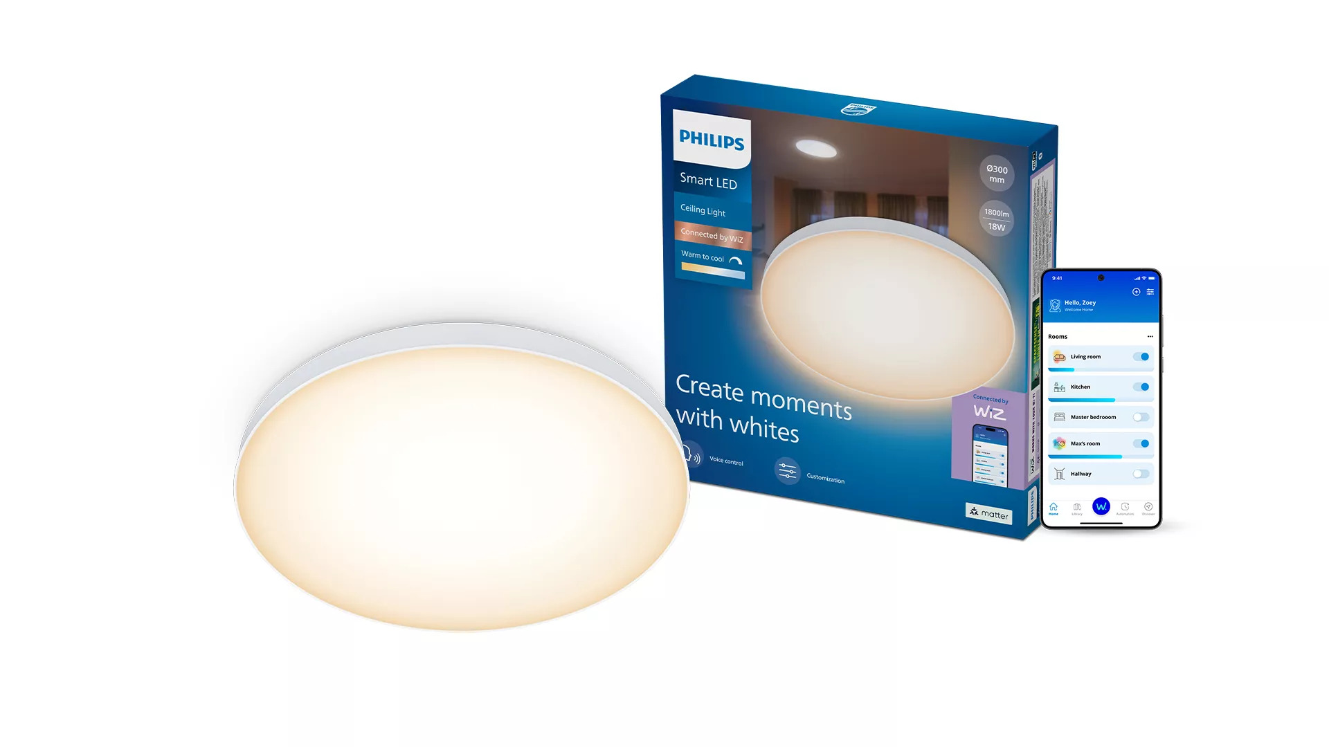 Philips by Signify Philips Ceiling Light, 1,800 lm, Tunable White Light, Round – image 2