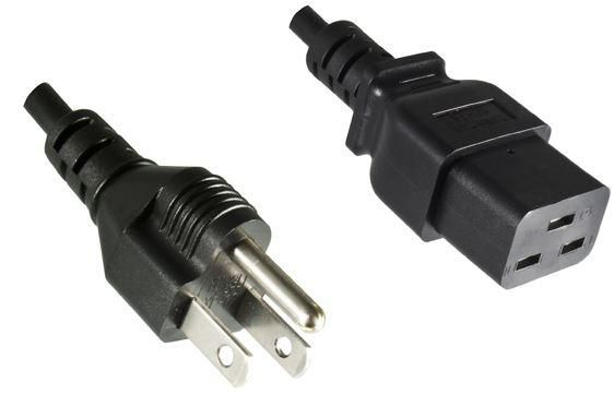 Microconnect PE110518 1,8m Siyah SJT Güç Kablosu C19 Kuplörlü