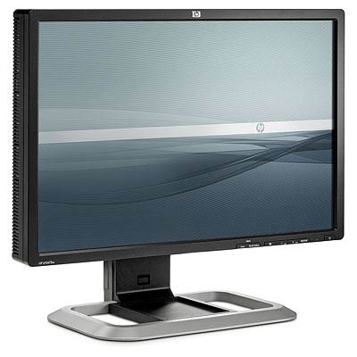 HP LP2475w monitor + HP Flat Panel Speaker Bar – image 1